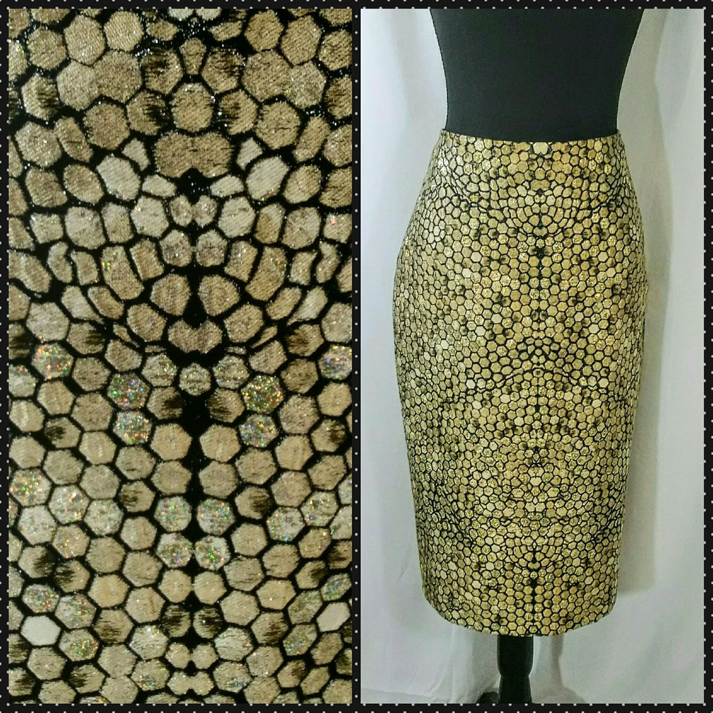 Authenticated Alexander McQueen Honeycomb Jacquard Pencil Skirt