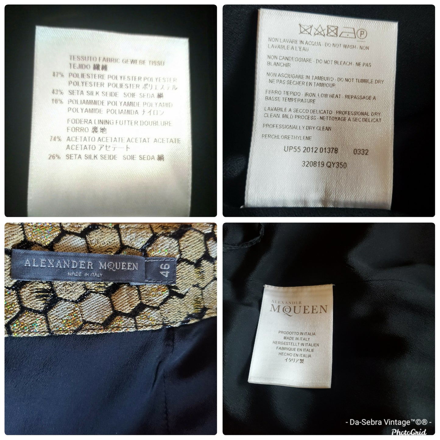 Authenticated Alexander McQueen Honeycomb Jacquard Pencil Skirt