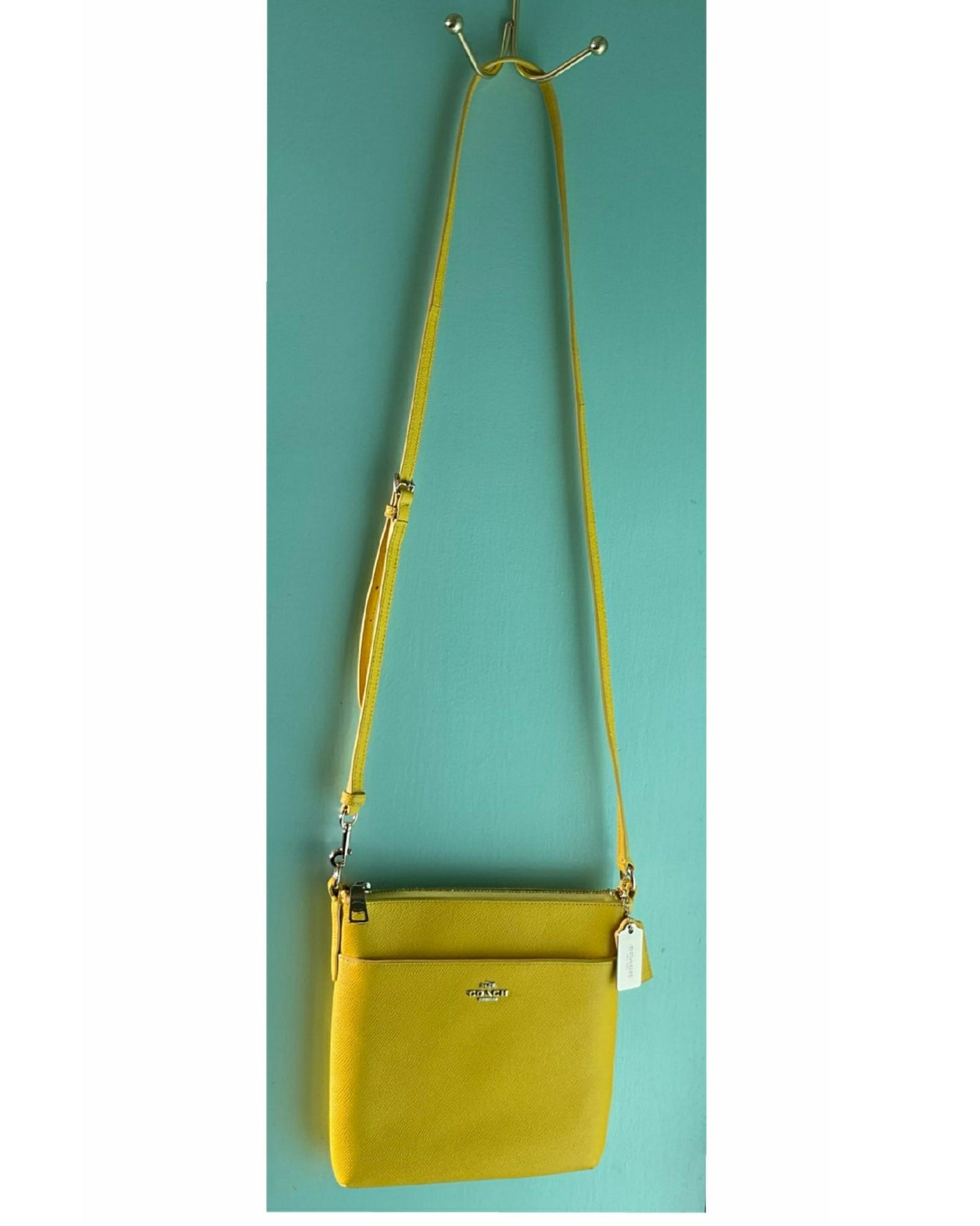 Authenticated Coach Yellow Kitt Messenger Crossbody Bag made in Philippines