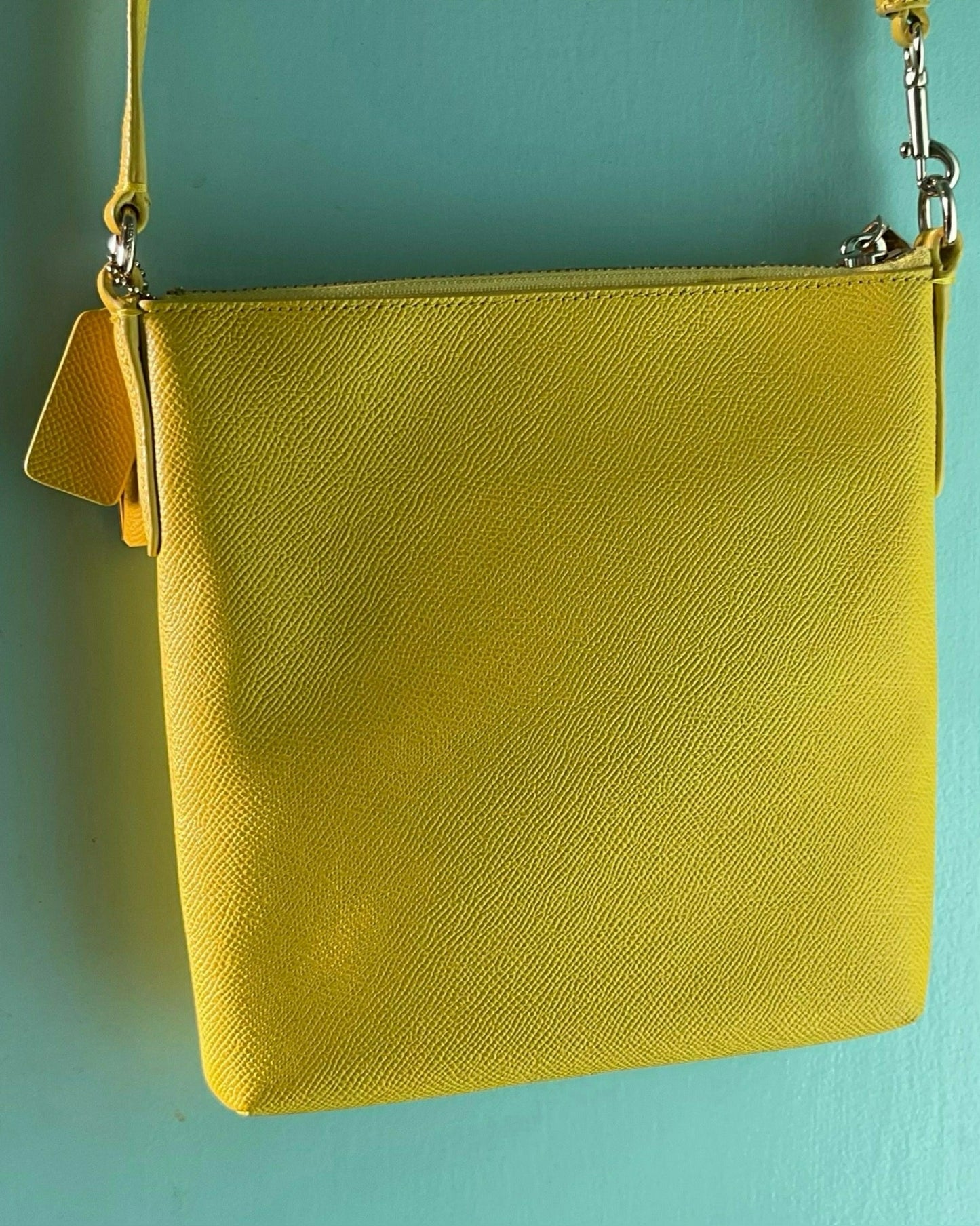 Authenticated Coach Yellow Kitt Messenger Crossbody Bag made in Philippines