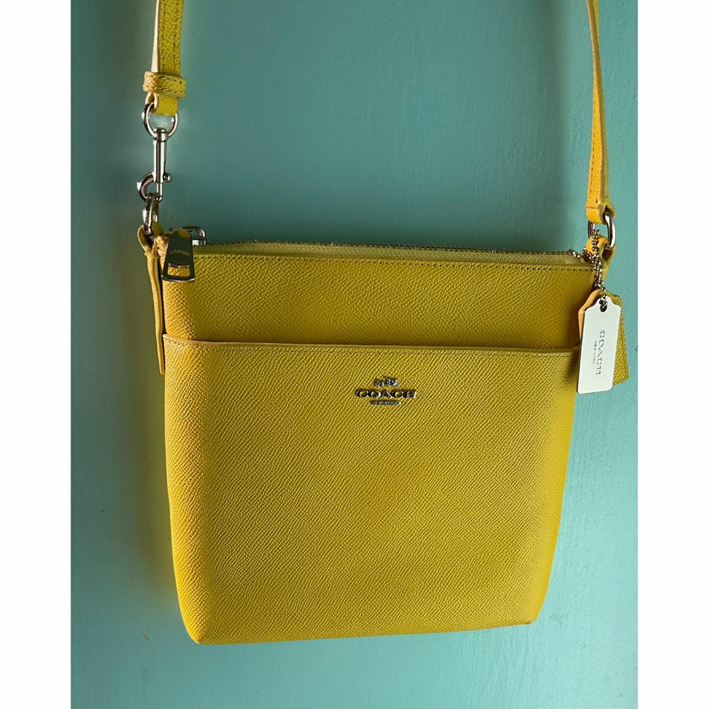 Authenticated Coach Yellow Kitt Messenger Crossbody Bag made in Philippines