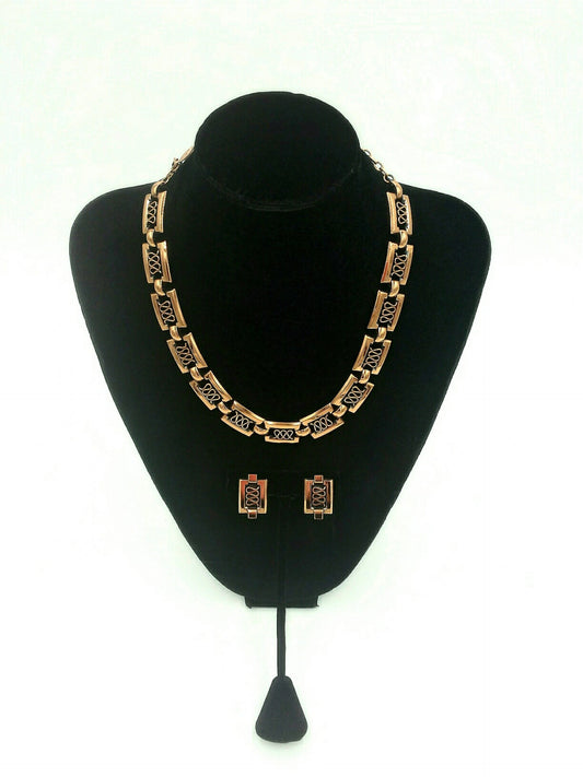 Vintage 1950's/1960's Signed Renior Copper Jewelry Set
