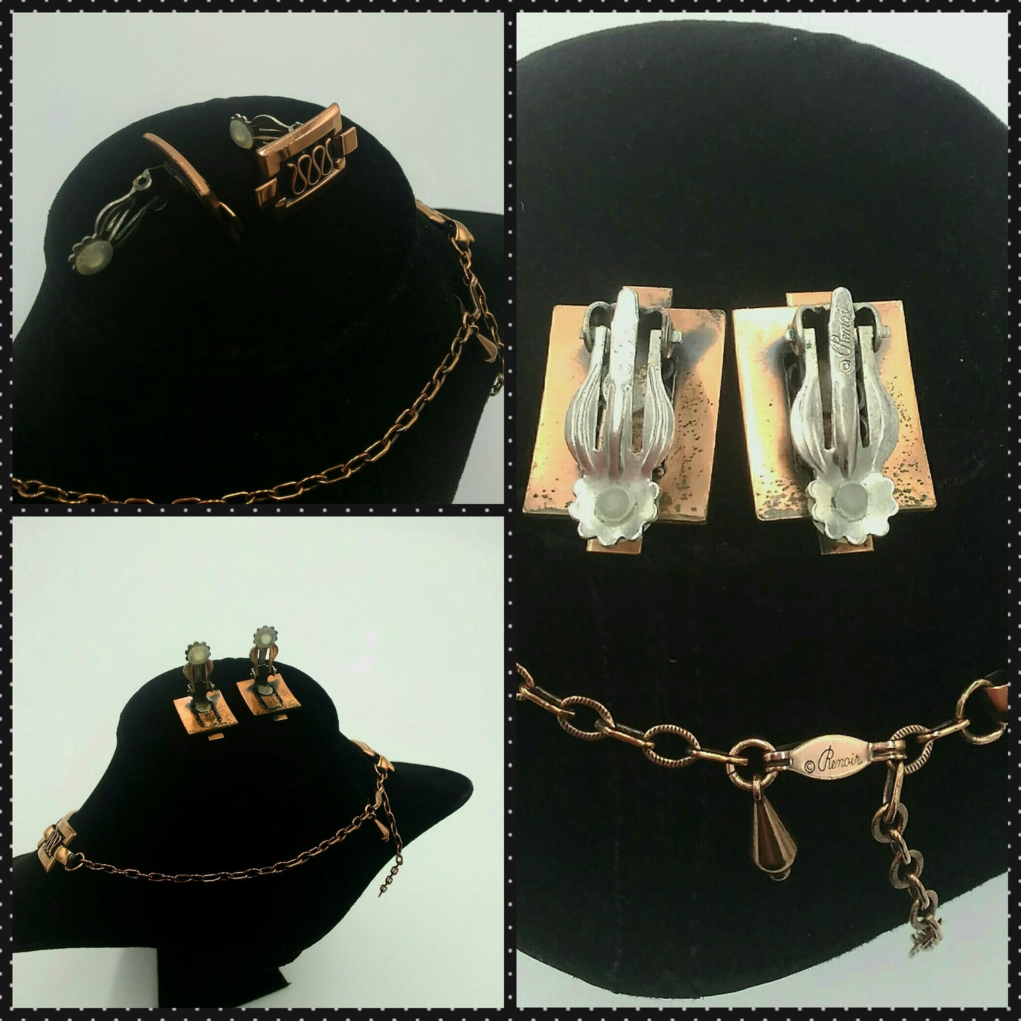 Vintage 1950's/1960's Signed Renior Copper Jewelry Set