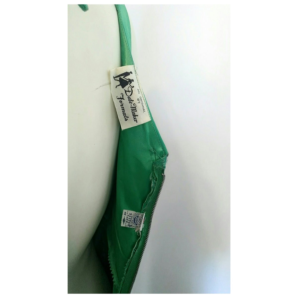 Vintage 1960’s Grass Green Christmas Sheath Dress by Date-Maker Formals