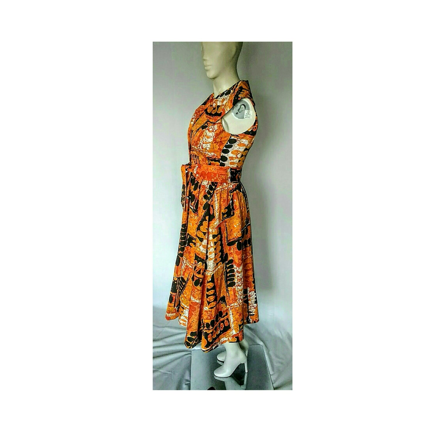 Vintage 1970's Hilo Hattie Abstract Dress; Design by Evelyn Margolis