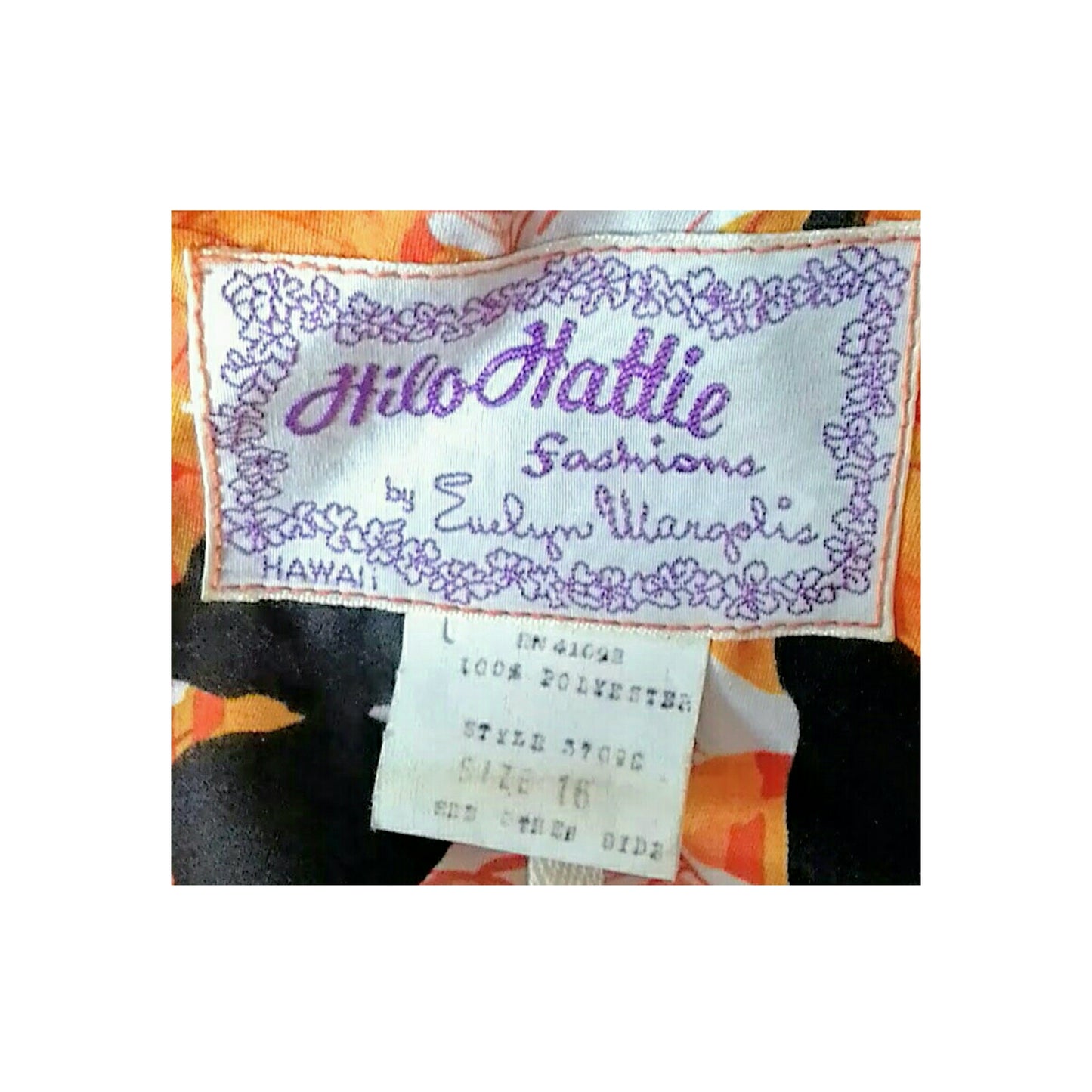 Vintage 1970's Hilo Hattie Abstract Dress; Design by Evelyn Margolis