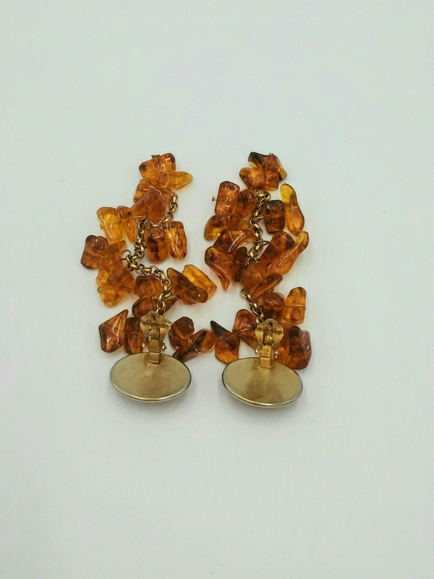 Vintage 1980's Designer Signed Amy Jo Lucite Dangle Earrings