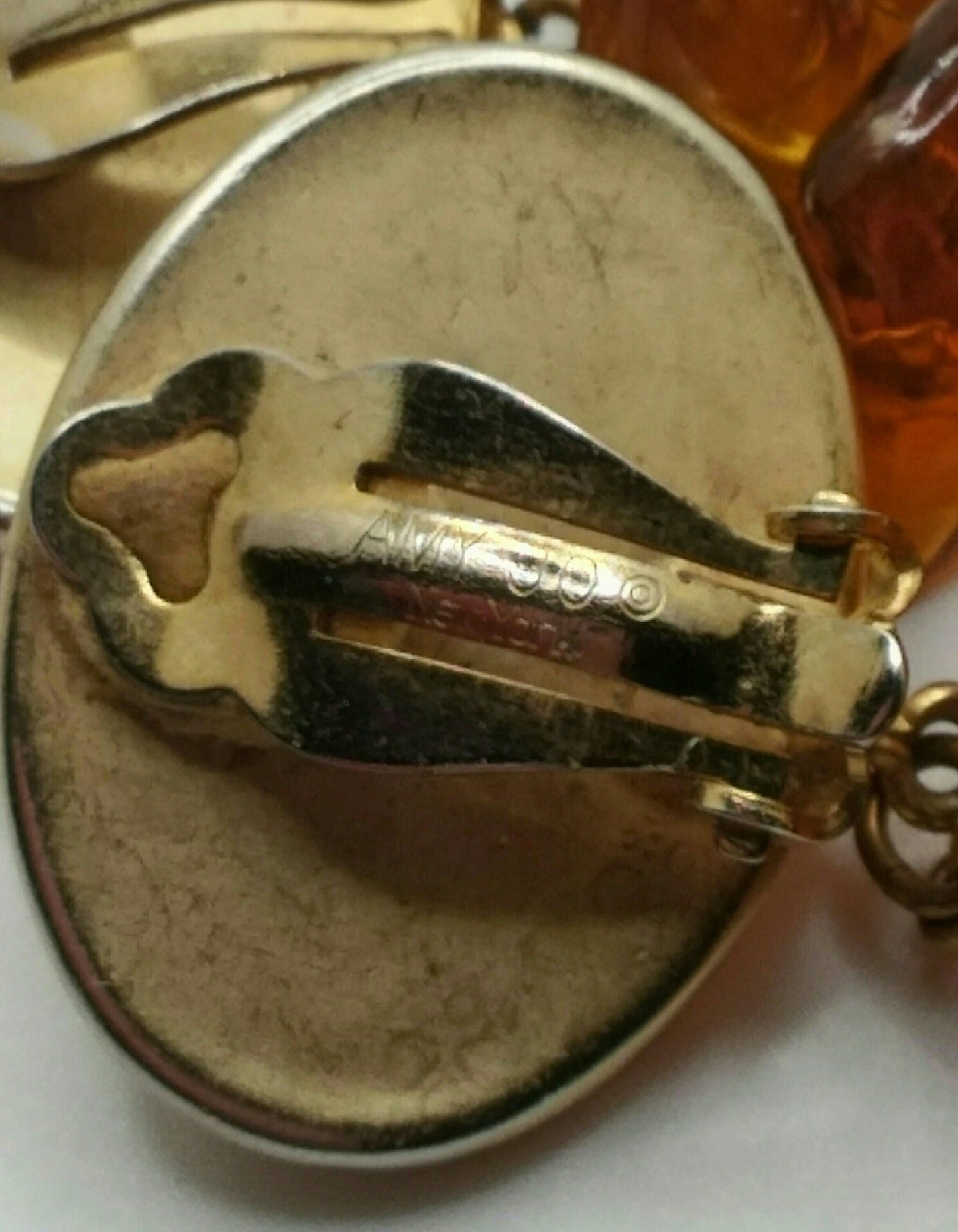 Vintage 1980's Designer Signed Amy Jo Lucite Dangle Earrings