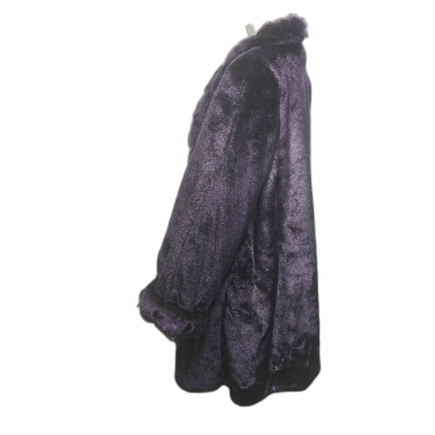 What a beautiful and gorgeous purple faux fur coat. Original tags, referred to as "Dead Stock" still attached and never worn.
