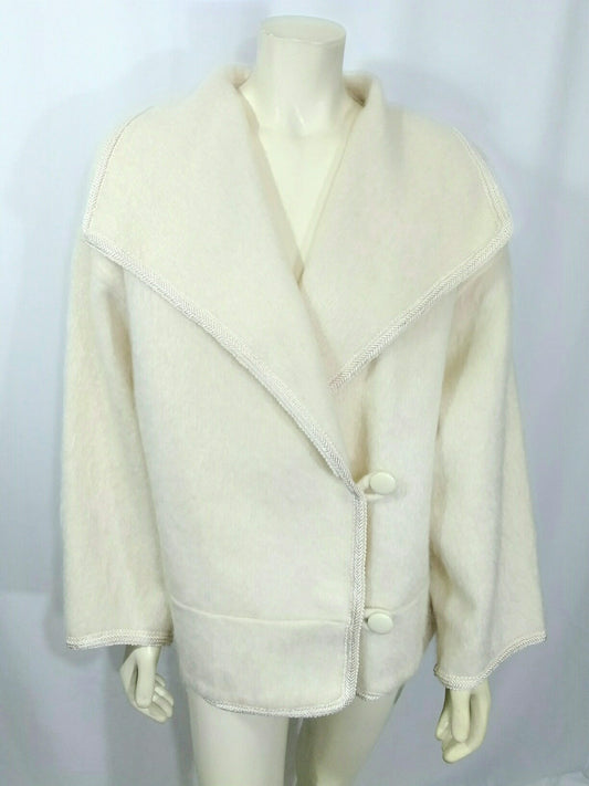 SOLD -Vintage 1980's Christian Dior Mohair Off-White Jacket; Christian Dior Vintage Jacket