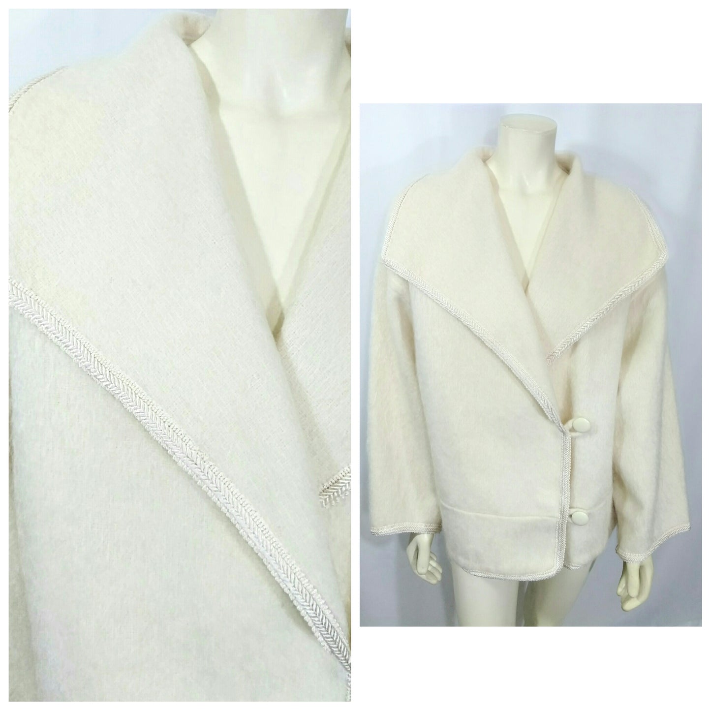 SOLD -Vintage 1980's Christian Dior Mohair Off-White Jacket; Christian Dior Vintage Jacket