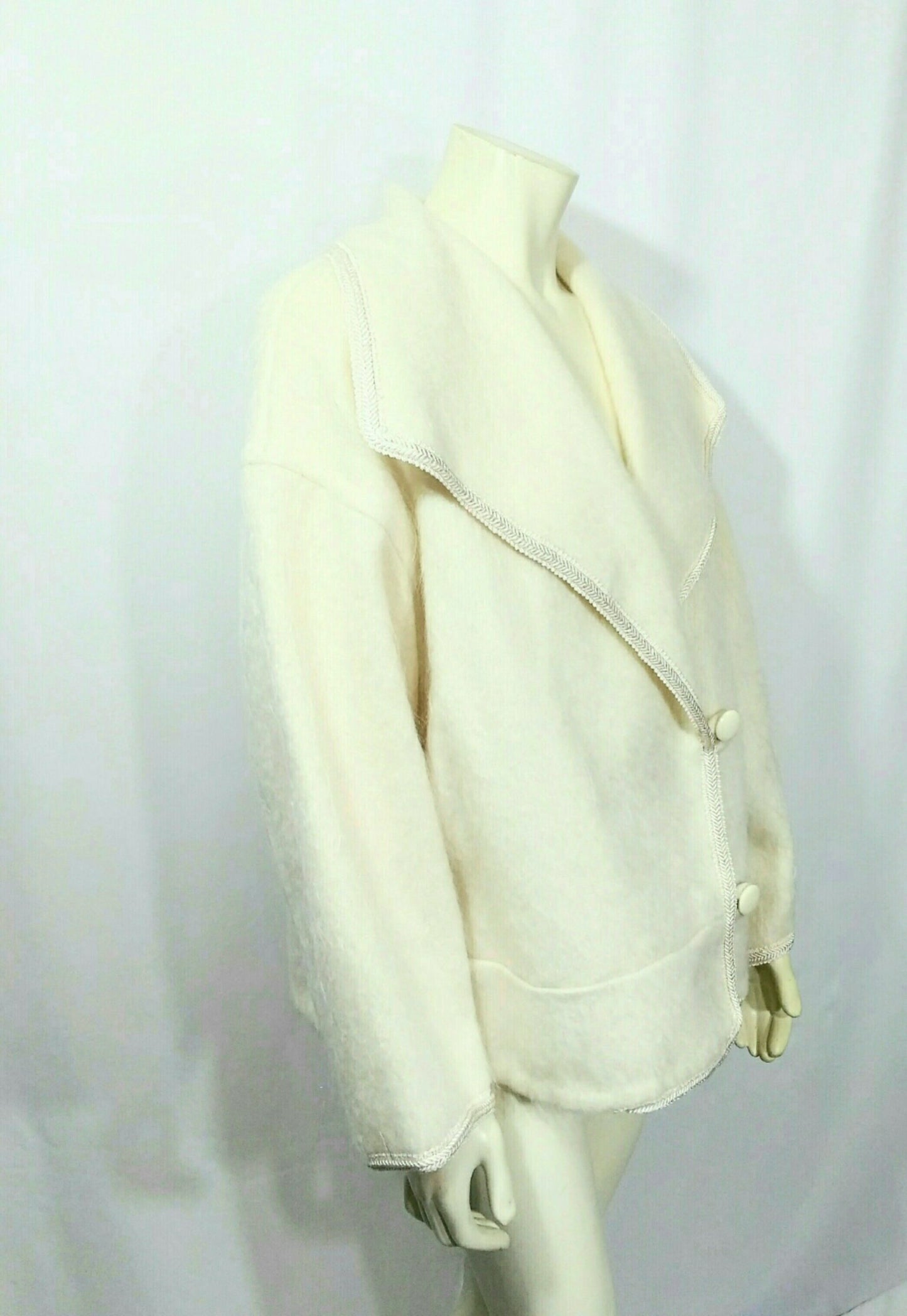 SOLD -Vintage 1980's Christian Dior Mohair Off-White Jacket; Christian Dior Vintage Jacket