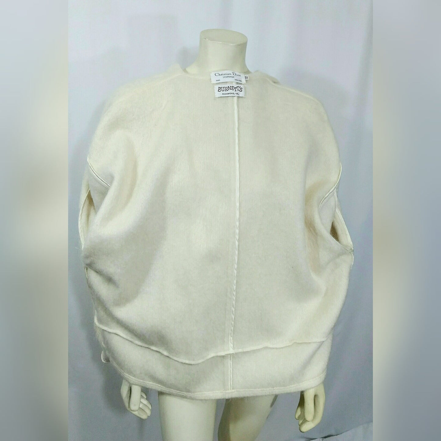 SOLD -Vintage 1980's Christian Dior Mohair Off-White Jacket; Christian Dior Vintage Jacket