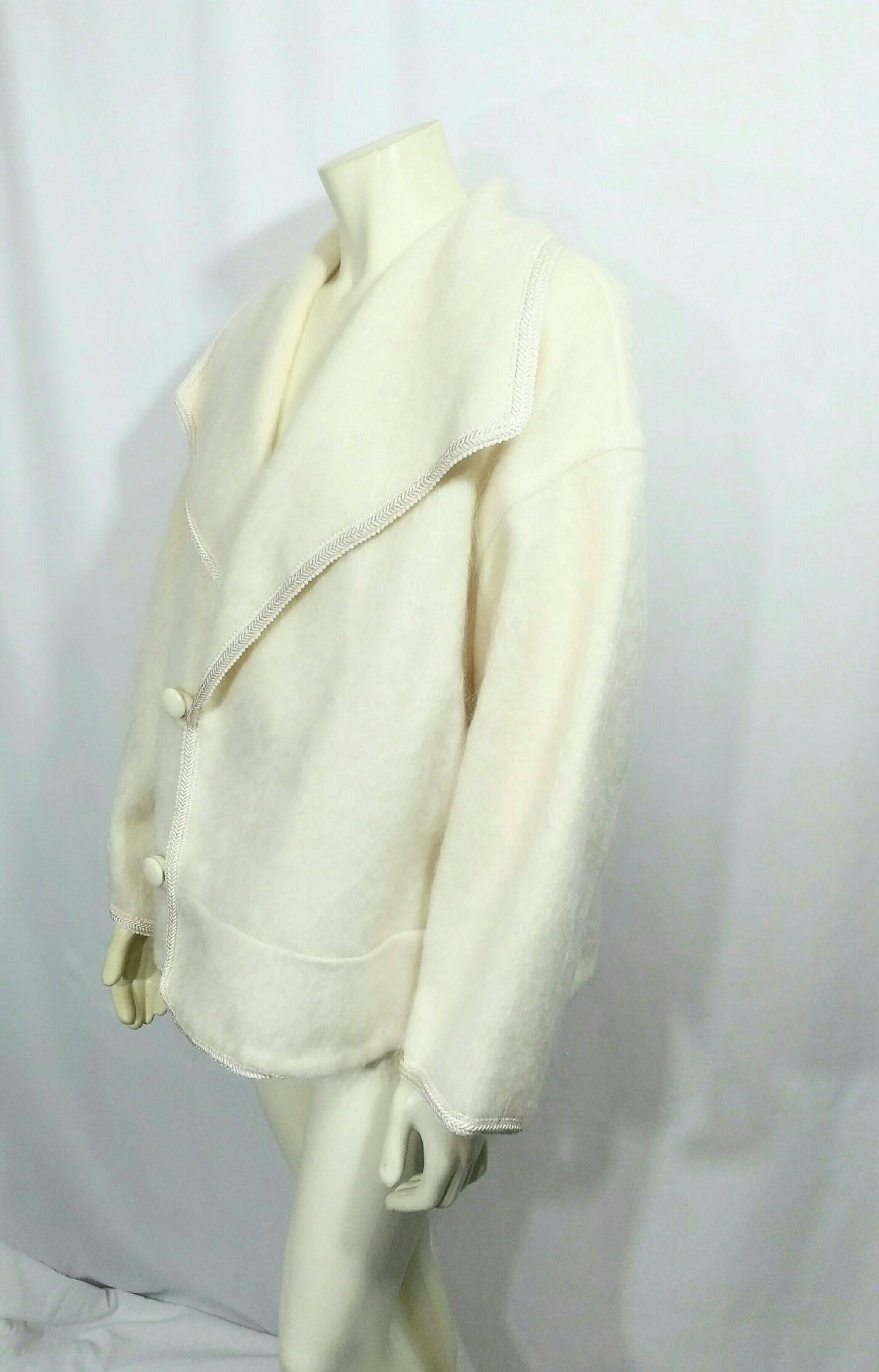 SOLD -Vintage 1980's Christian Dior Mohair Off-White Jacket; Christian Dior Vintage Jacket