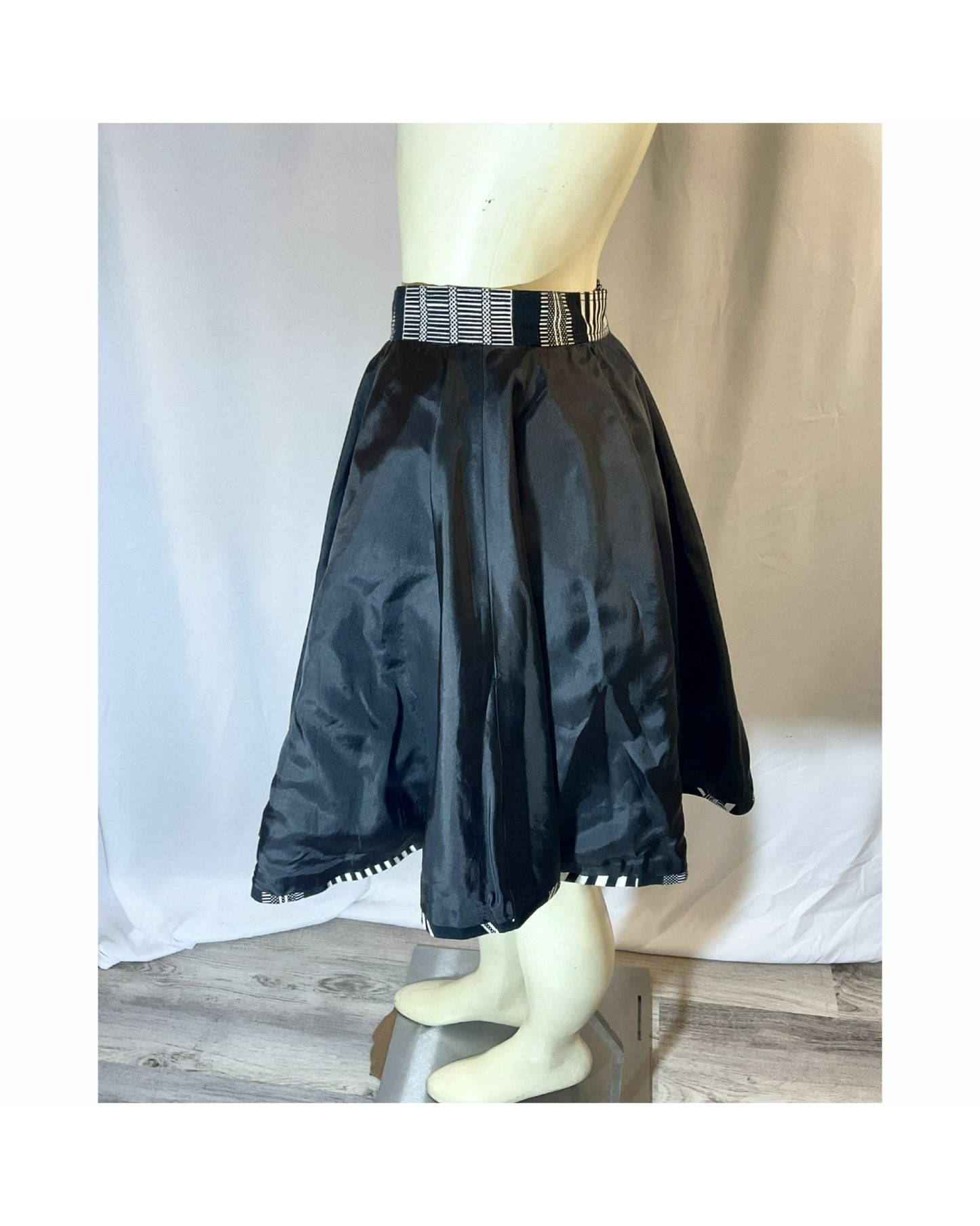 Vintage 1980s Rare Patrick Kelly Paris Bar Code Flared Skirt