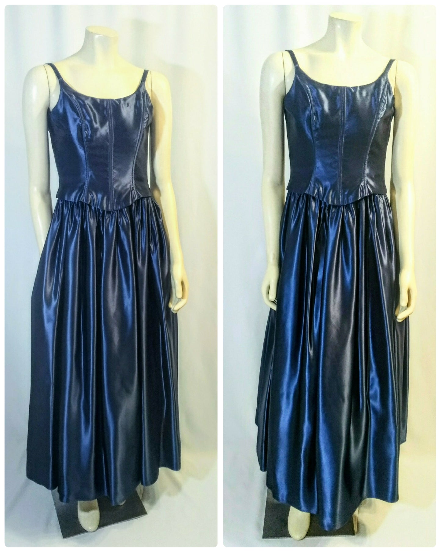 Vintage 1990s Jessica McClintock Sapphire Blue Dress; Formal, Prom Gown, Party Formal