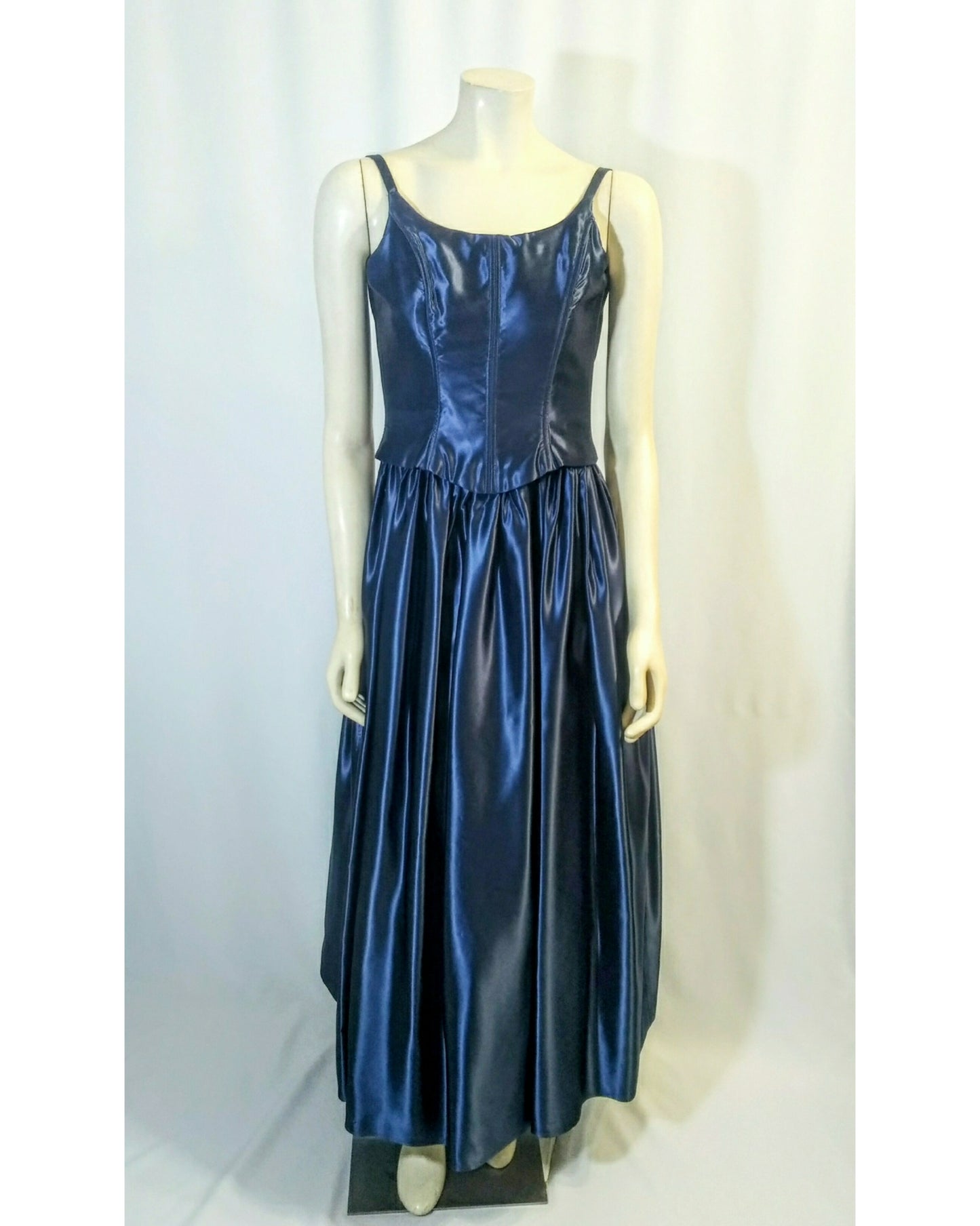 Vintage 1990s Jessica McClintock Sapphire Blue Dress; Formal, Prom Gown, Party Formal