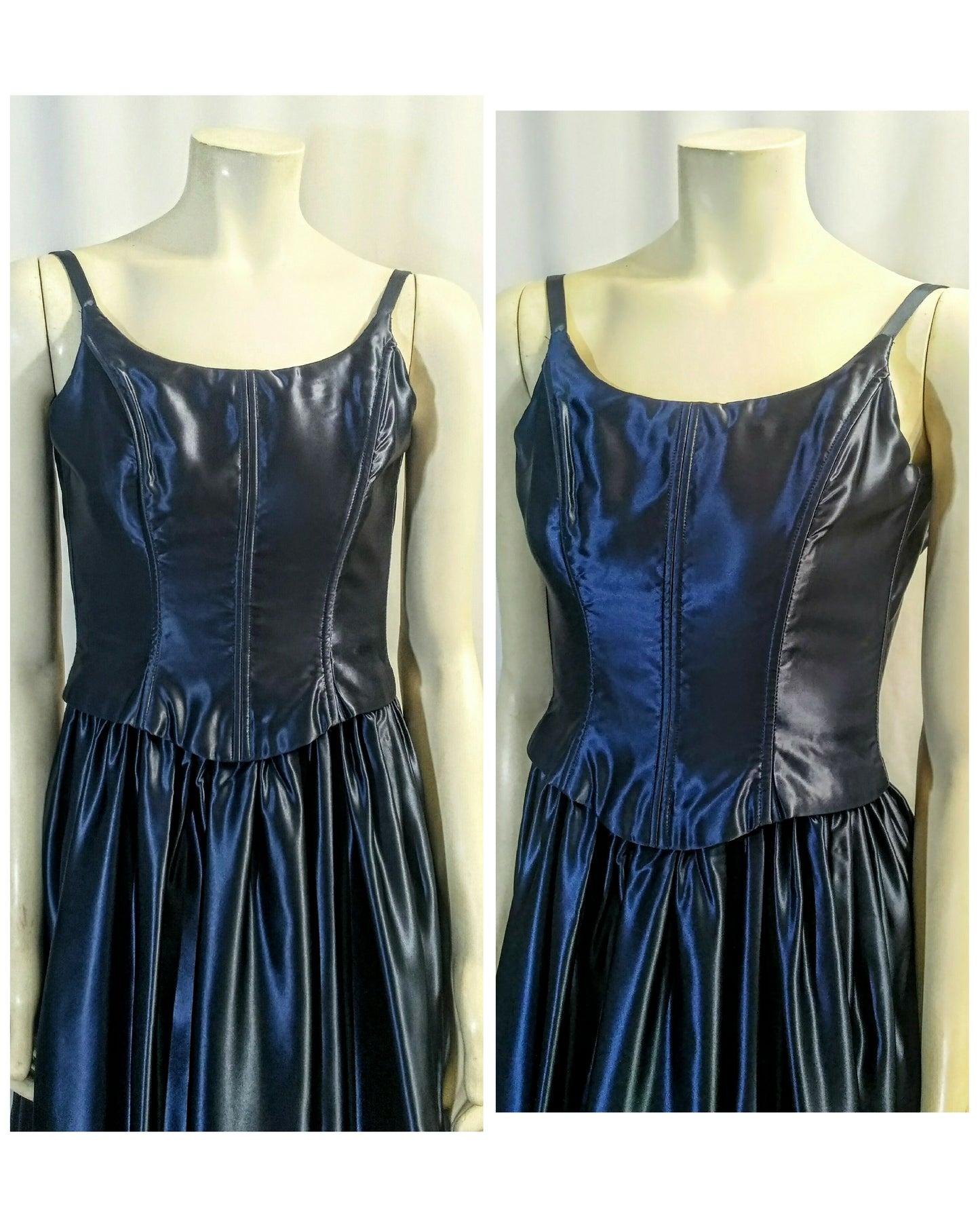 Vintage 1990s Jessica McClintock Sapphire Blue Dress; Formal, Prom Gown, Party Formal