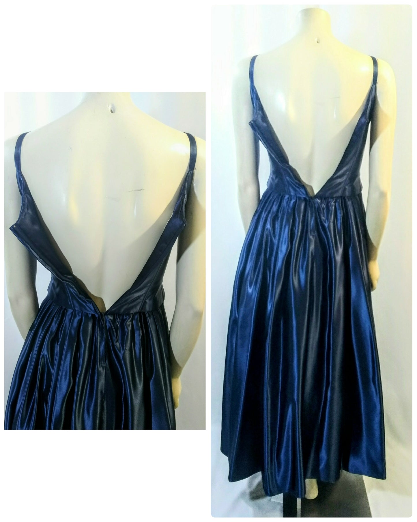 Vintage 1990s Jessica McClintock Sapphire Blue Dress; Formal, Prom Gown, Party Formal