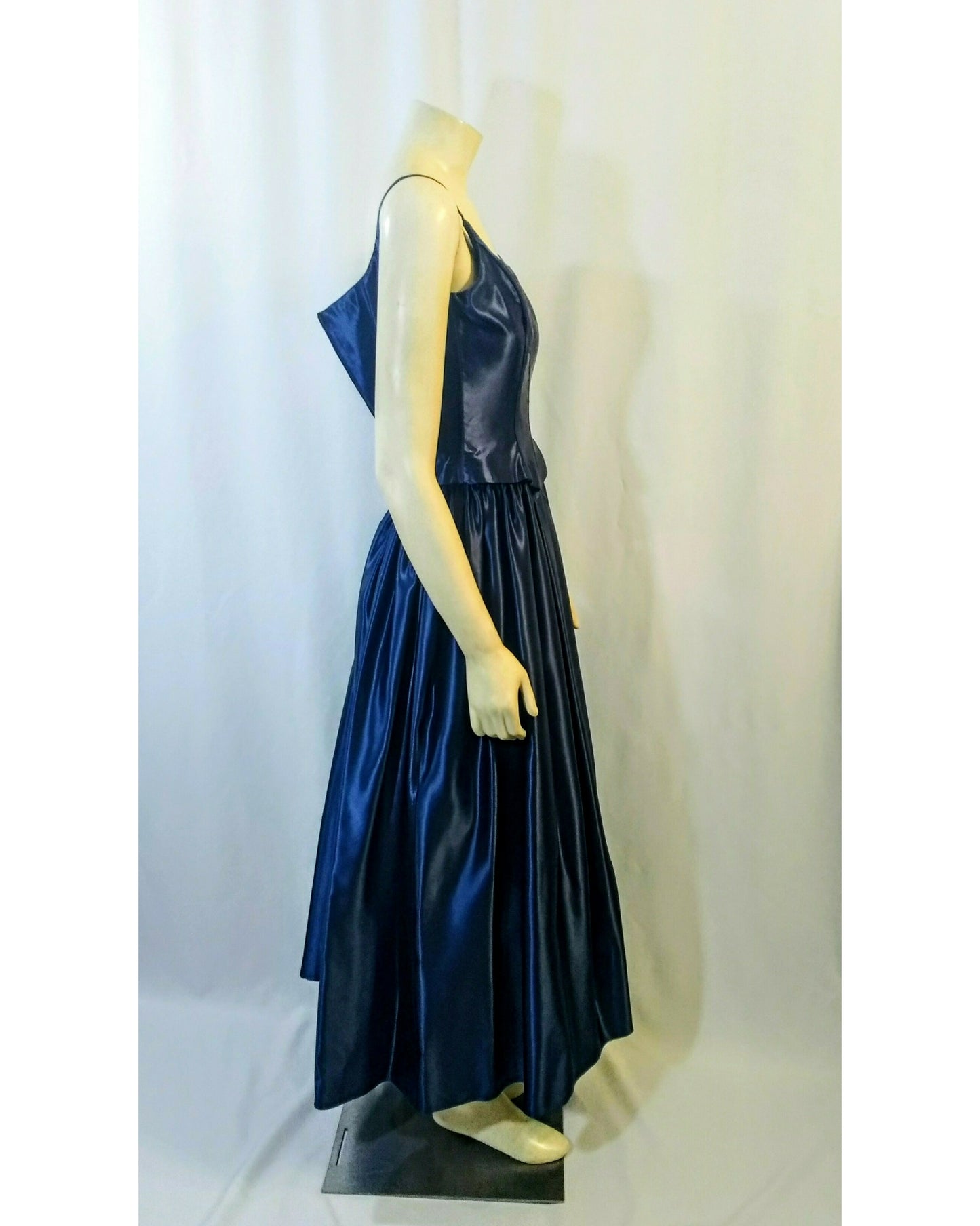 Vintage 1990s Jessica McClintock Sapphire Blue Dress; Formal, Prom Gown, Party Formal