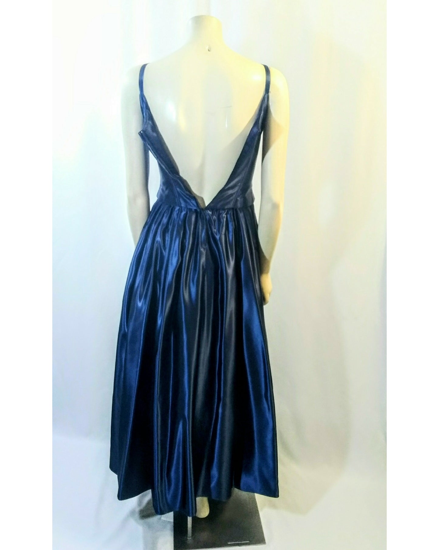 Vintage 1990s Jessica McClintock Sapphire Blue Dress; Formal, Prom Gown, Party Formal