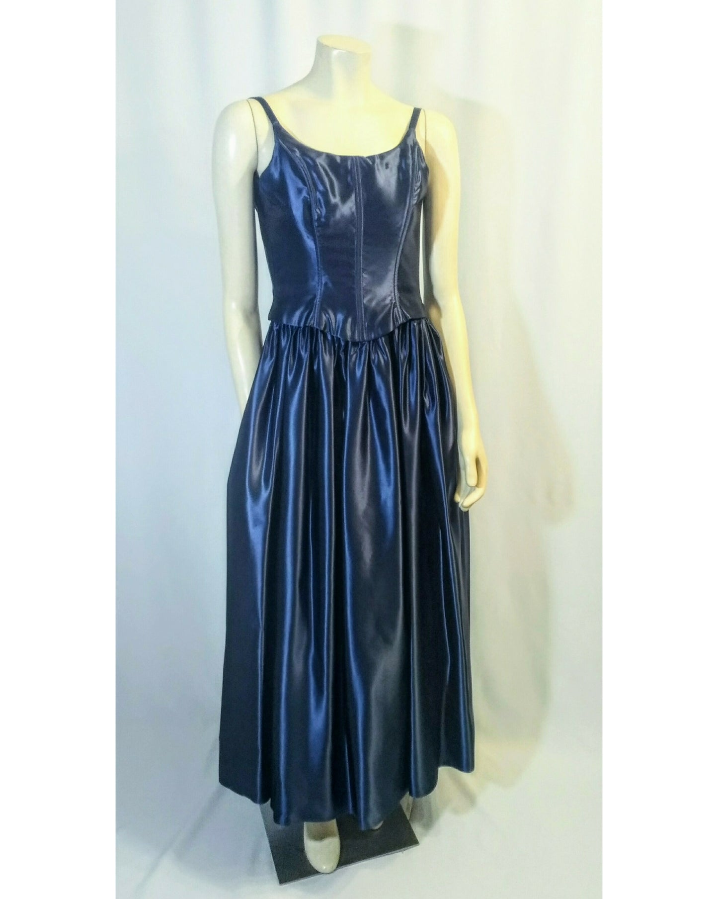 Vintage 1990s Jessica McClintock Sapphire Blue Dress; Formal, Prom Gown, Party Formal