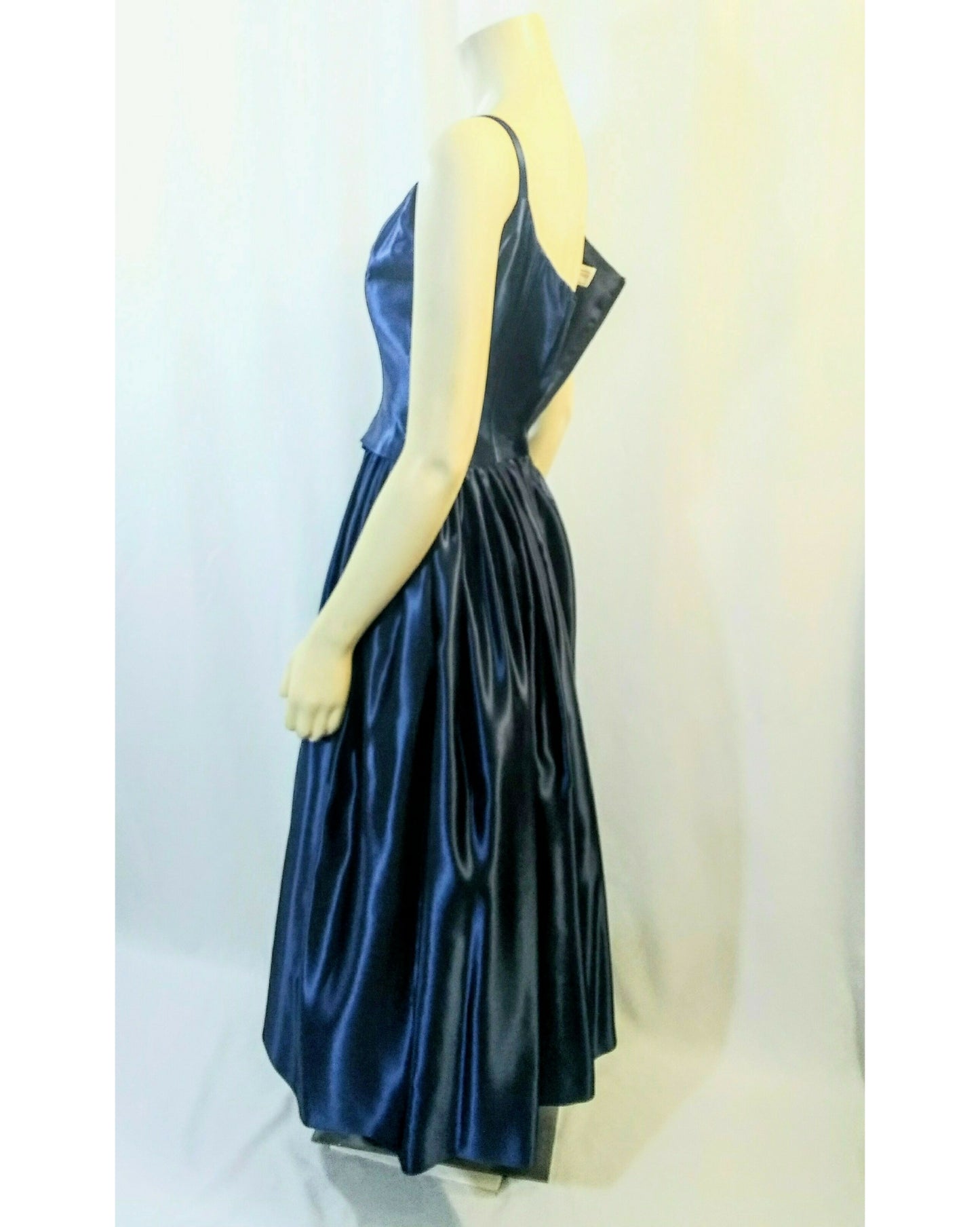 Vintage 1990s Jessica McClintock Sapphire Blue Dress; Formal, Prom Gown, Party Formal