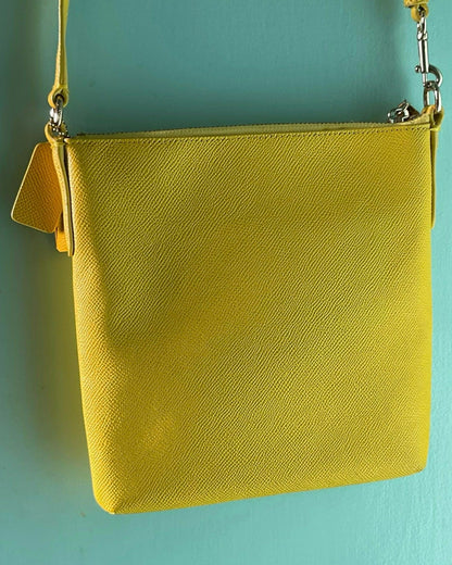 Authenticated Coach Yellow Kitt Messenger Crossbody Bag made in Philippines