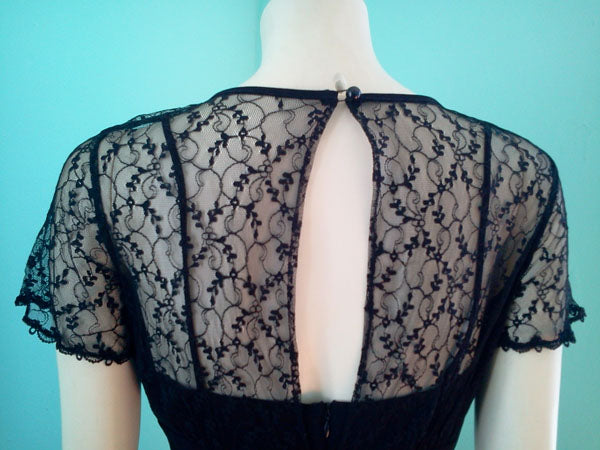 Vintage 1990s Black Lace Spaghetti Strap Dress By Rampage