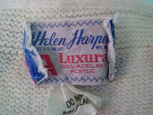 Vintage 1960's Jewel Neckline Acrylic Knit Circle Sweater by Helen Harper