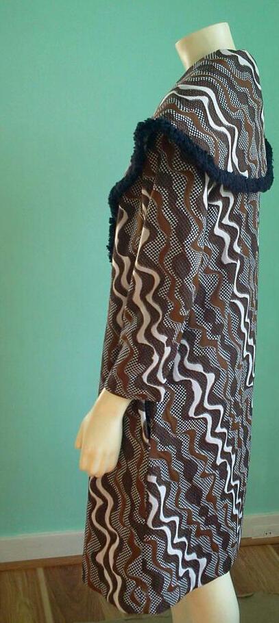 Vintage 1960's Geometric Print Coat by Alfred Werber