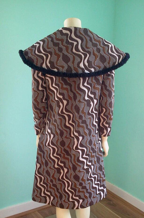 Vintage 1960's Geometric Print Coat by Alfred Werber