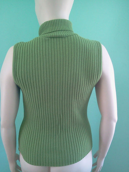 Vintage 1995 Green Turtle Neck by Designer Pierre Cardin