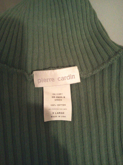 Vintage 1995 Green Turtle Neck by Designer Pierre Cardin