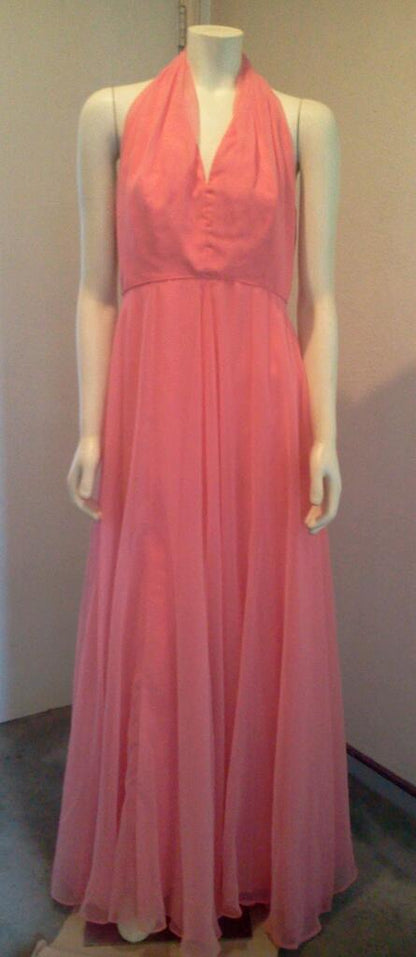 Vintage 1970's Jack Bryan Silk Chiffon Gown and Cape