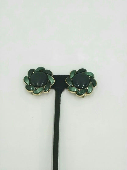 Vintage 1950's Lisner 3 Piece Green Lucite Set Signed