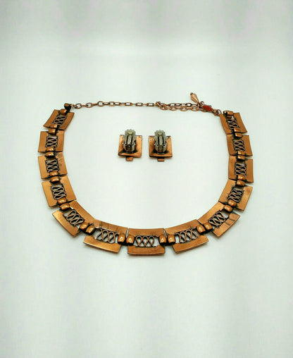 Vintage 1950's/1960's Signed Renior Copper Jewelry Set