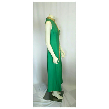 Vintage 1960’s Grass Green Christmas Sheath Dress by Date-Maker Formals