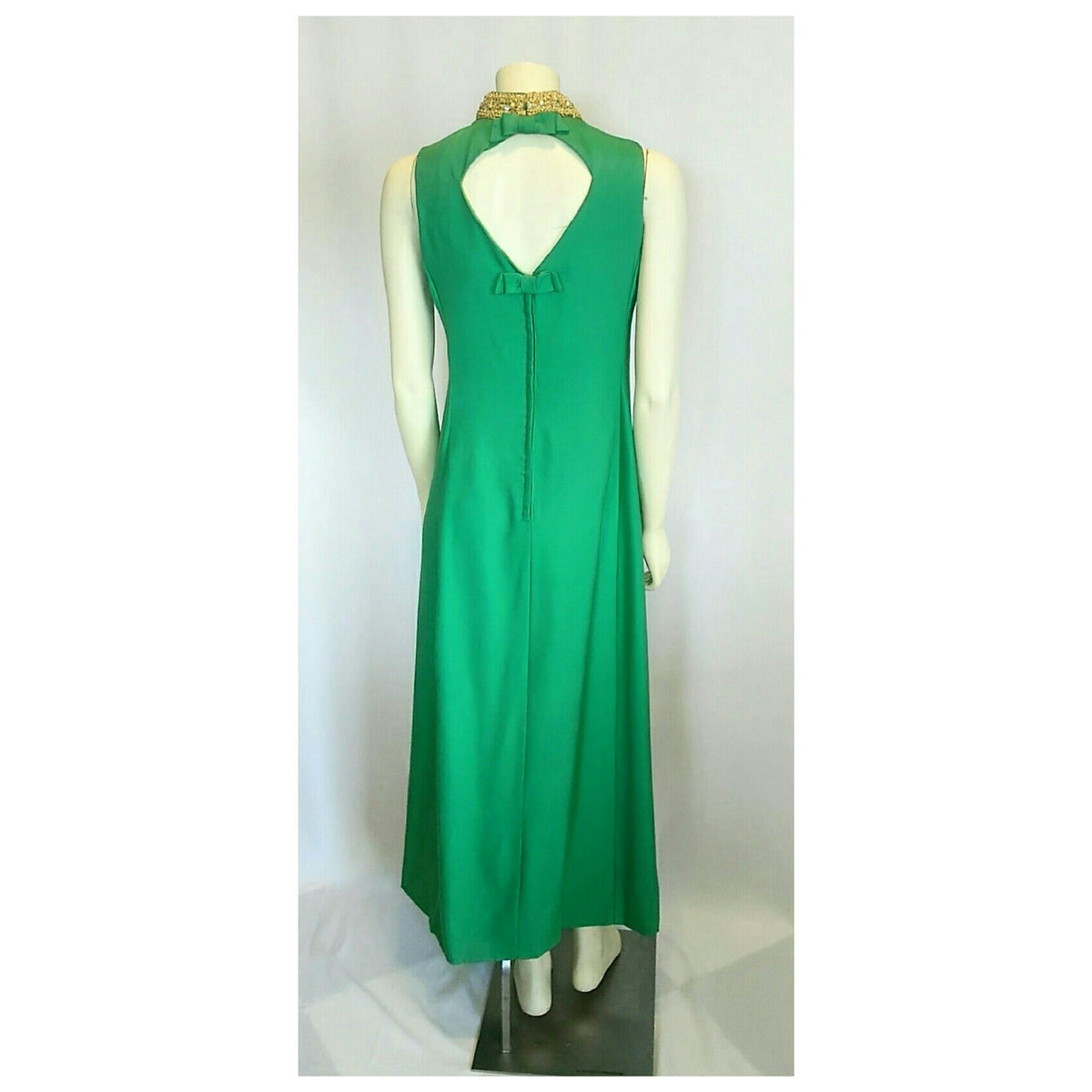 Vintage 1960’s Grass Green Christmas Sheath Dress by Date-Maker Formals