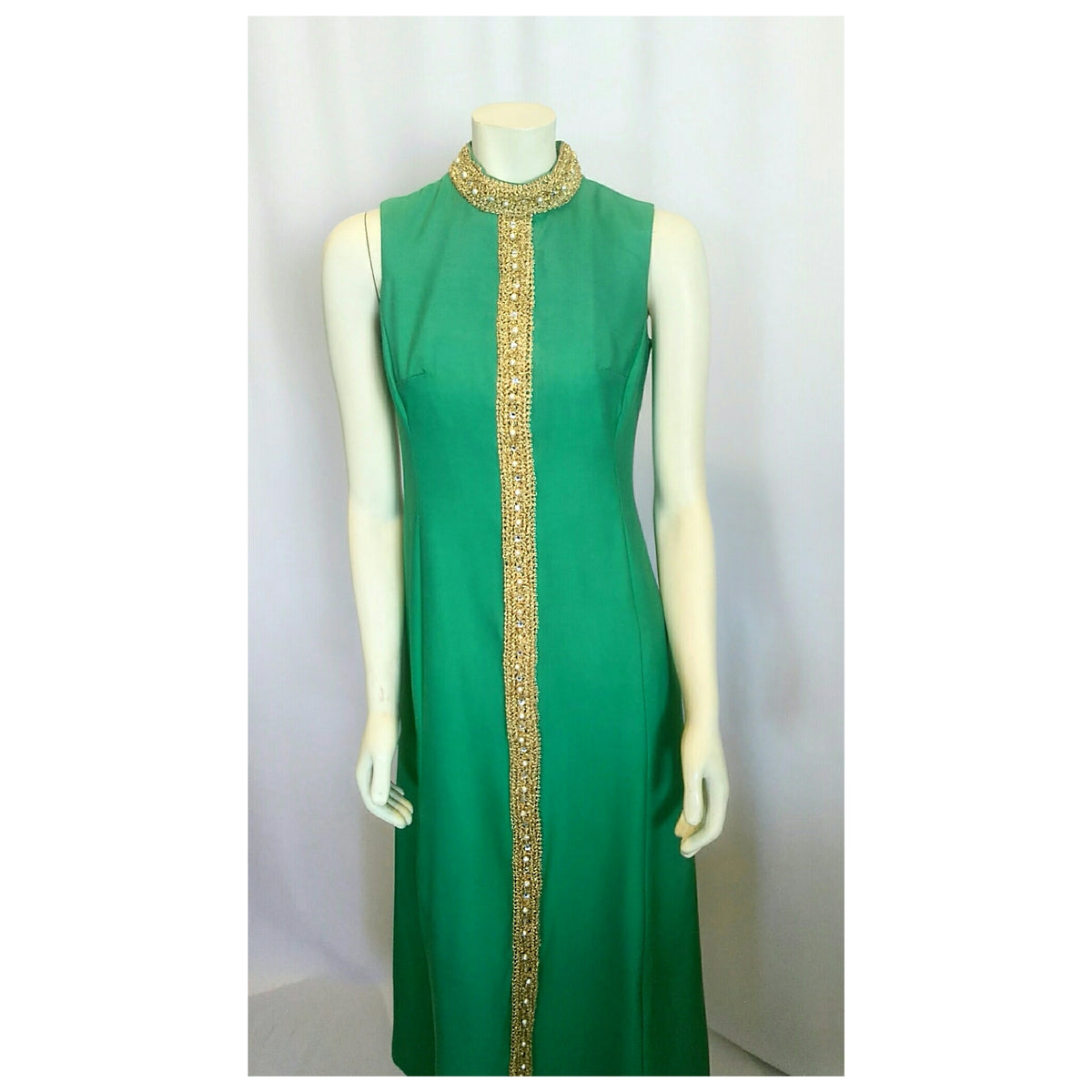 Vintage 1960’s Grass Green Christmas Sheath Dress by Date-Maker Formals