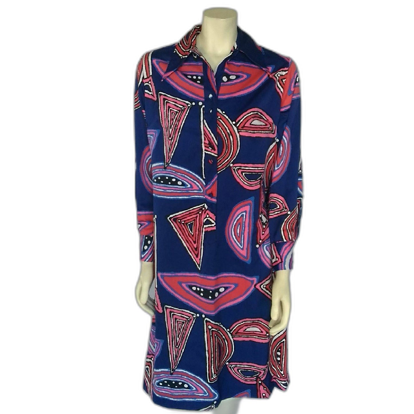 Vintage 1960’s Lanvin Abstract Geometric Print Women’s Shirtwaist Dress