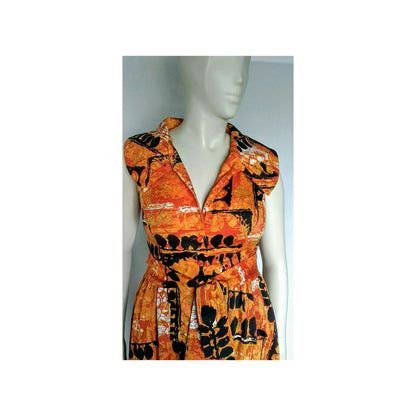 Vintage 1970's Hilo Hattie Abstract Dress; Design by Evelyn Margolis