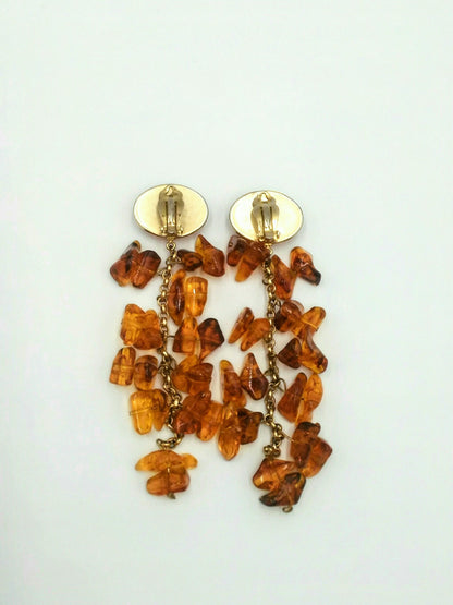 Vintage 1980's Designer Amy Jo Lucite Dangle Earrings