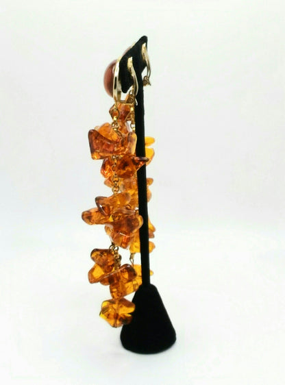 Vintage 1980's Designer Amy Jo Lucite Dangle Earrings