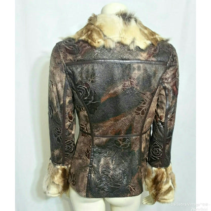 Vintage 1980s Cache Brown Faux Suede Fur Jacket NWT