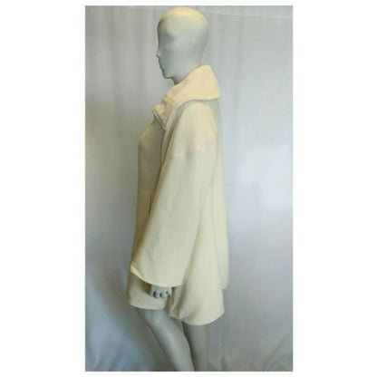 Vintage 1980's Designer Claude Montana Cream Swing Wool Coat