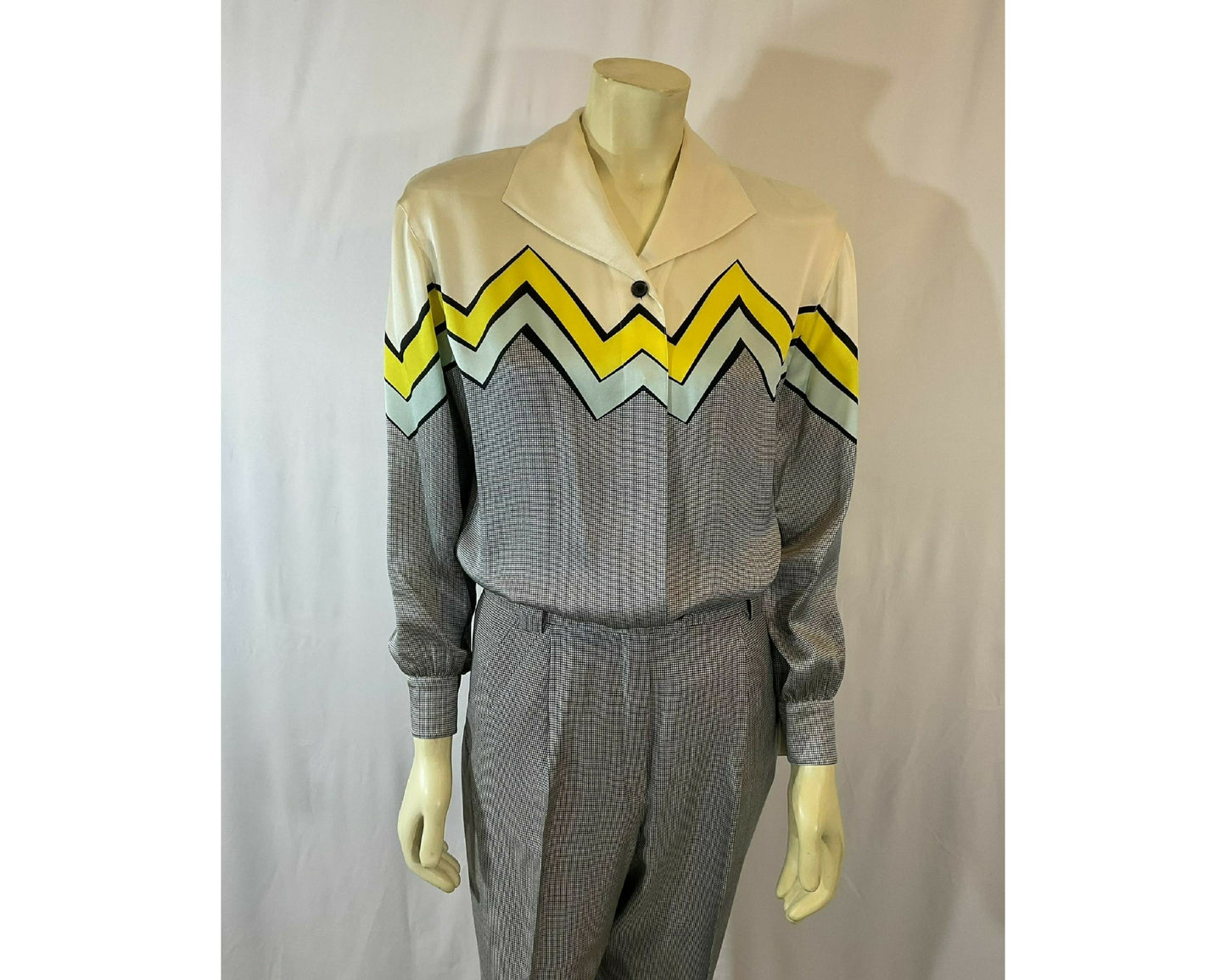 Vintage 1980s Escada Designer Margaretha Ley Silk & Silk Wool Pant Set