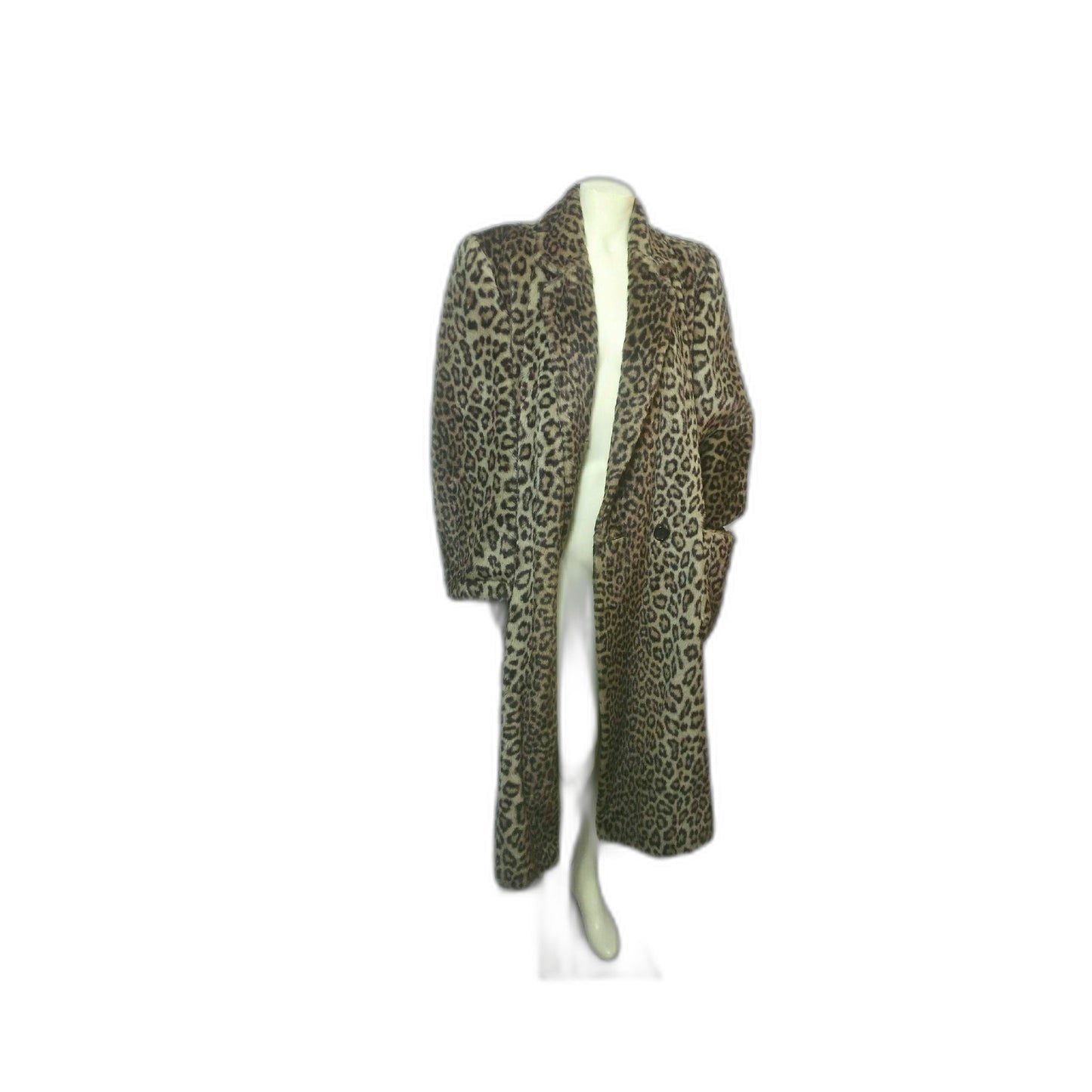 SOLD---Vintage 1980's Perry Ellis Faux Fur Leopard Coat