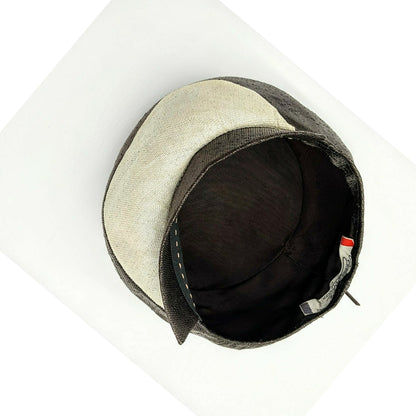 Vintage 1970s Mr. John Classic Two Tone; Beige and Dark Brown Parasisal Straw Hat New York, Paris label