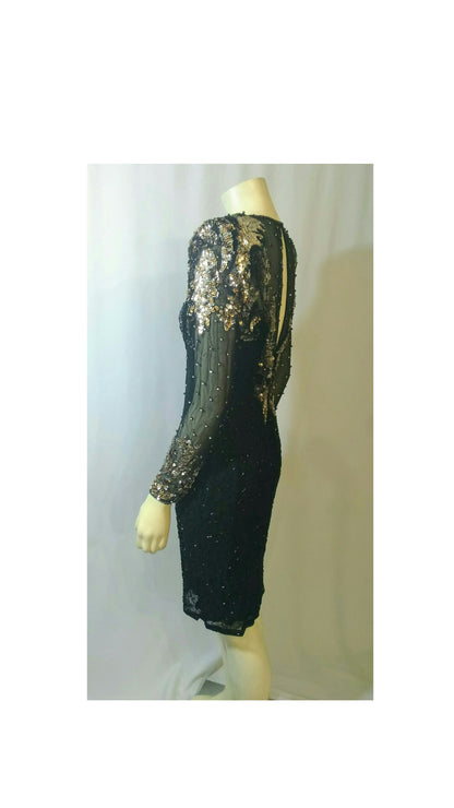 Left side view of dress, show casing the sleeve.